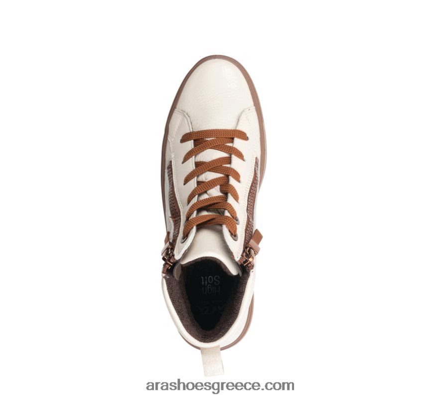 ara Shoes camden-mid γυναικείο sneaker με διπλό φερμουάρ και δαντέλα ψηλό 66VNFL159