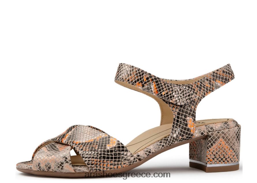 ara Shoes gail γυναικείο πέδιλο με λουράκι αστραγάλου μπλοκ με τακούνι 66VNFL480