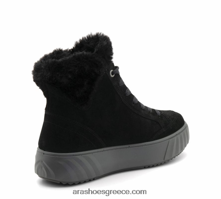 ara Shoes mikayla γυναικείο μποτάκι από ψεύτικη γούνα gore-tex με φερμουάρ  δαντέλα 66VNFL507