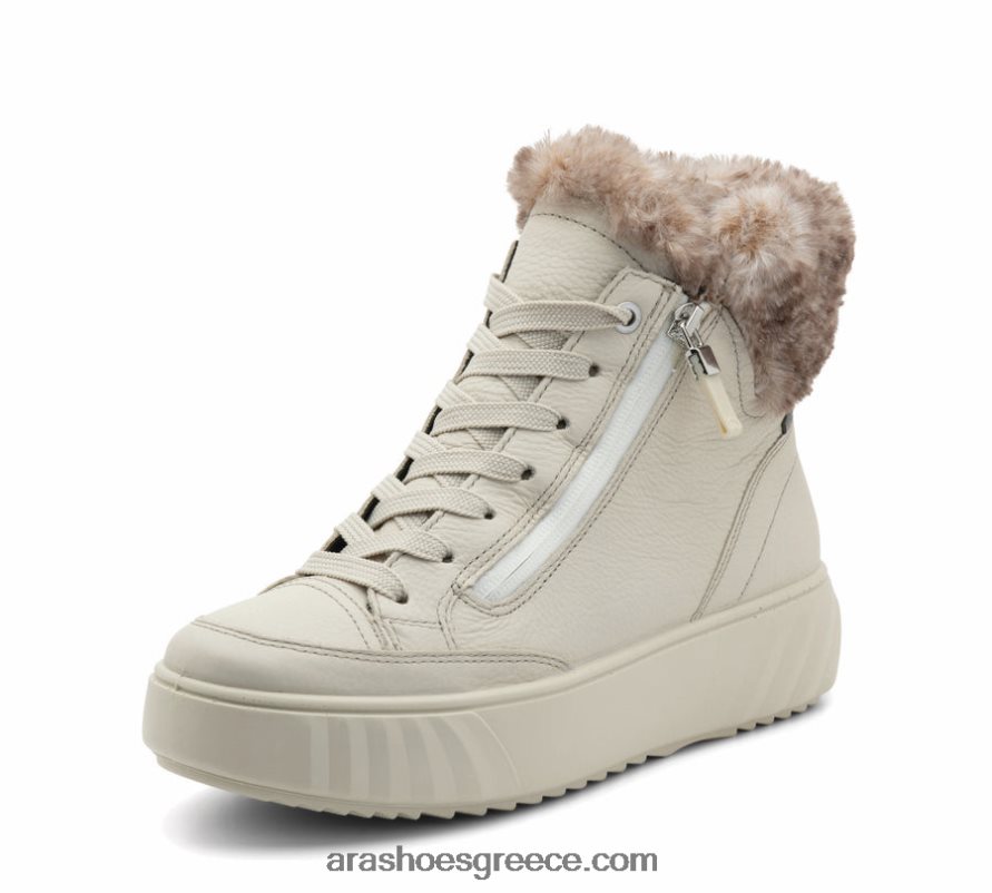 ara Shoes mikayla γυναικείο μποτάκι από ψεύτικη γούνα gore-tex με φερμουάρ  δαντέλα 66VNFL507