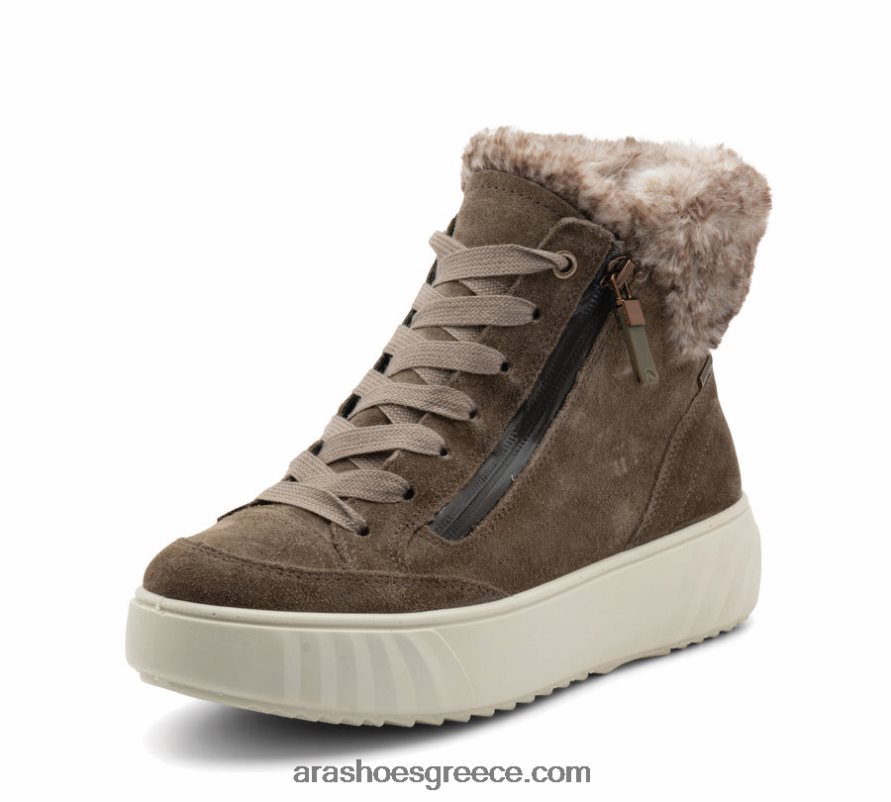 ara Shoes mikayla γυναικείο μποτάκι από ψεύτικη γούνα gore-tex με φερμουάρ  δαντέλα 66VNFL509