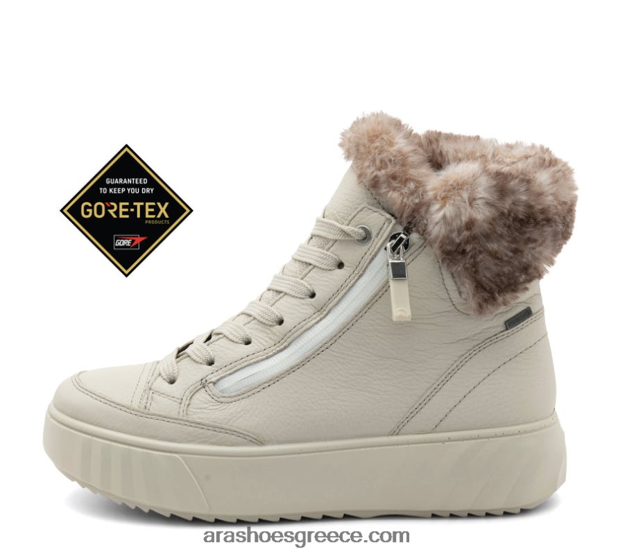 ara Shoes mikayla γυναικείο μποτάκι από ψεύτικη γούνα gore-tex με φερμουάρ & δαντέλα 66VNFL508